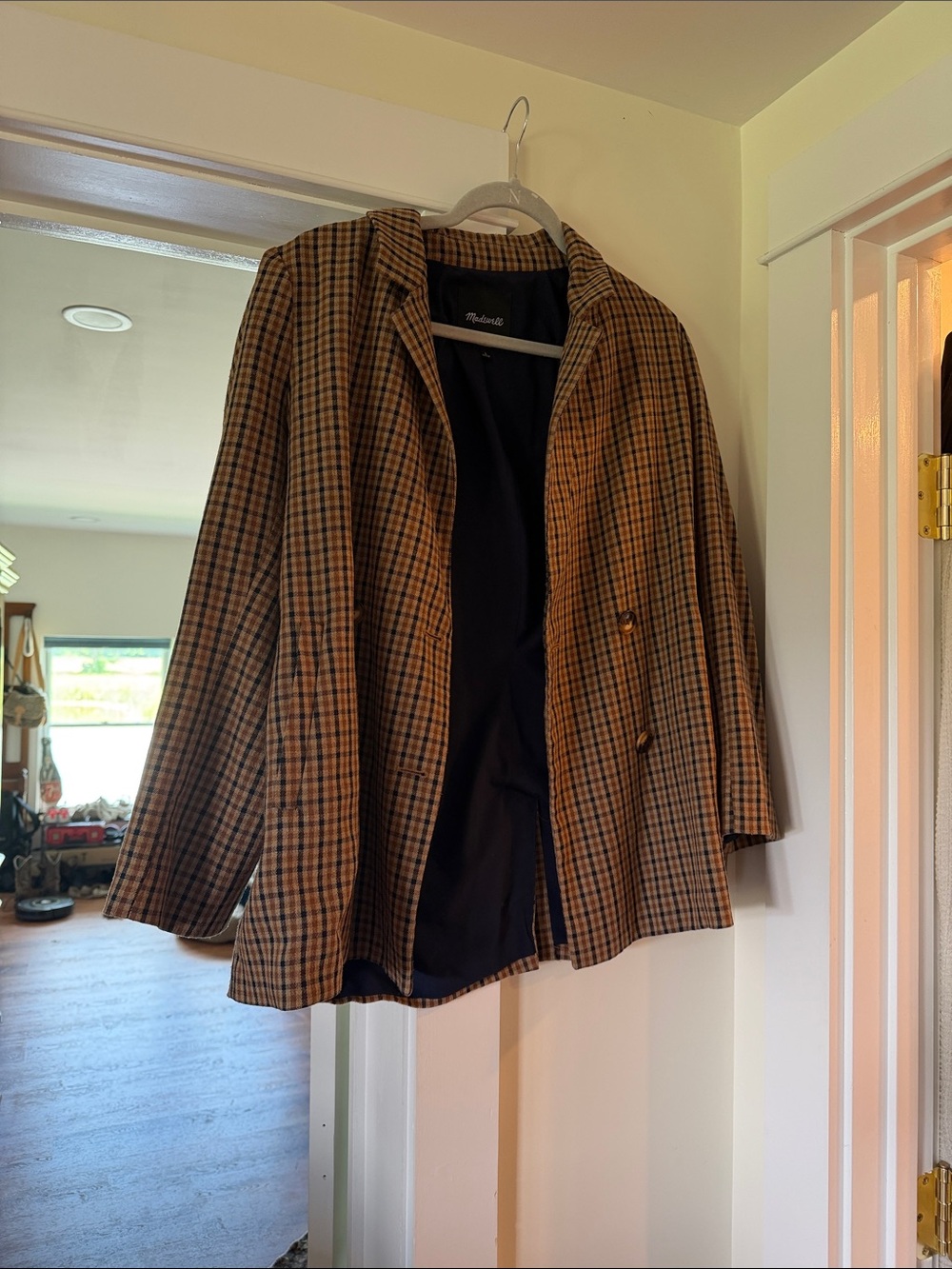 Madewell Brown and Black Plaid Blazer